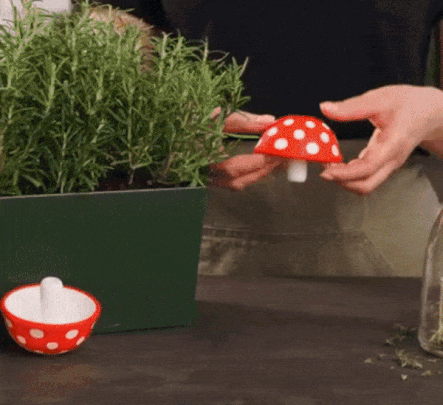 A foldable Magic Mushroom funnel to help you pour liquids into containers with thin necks