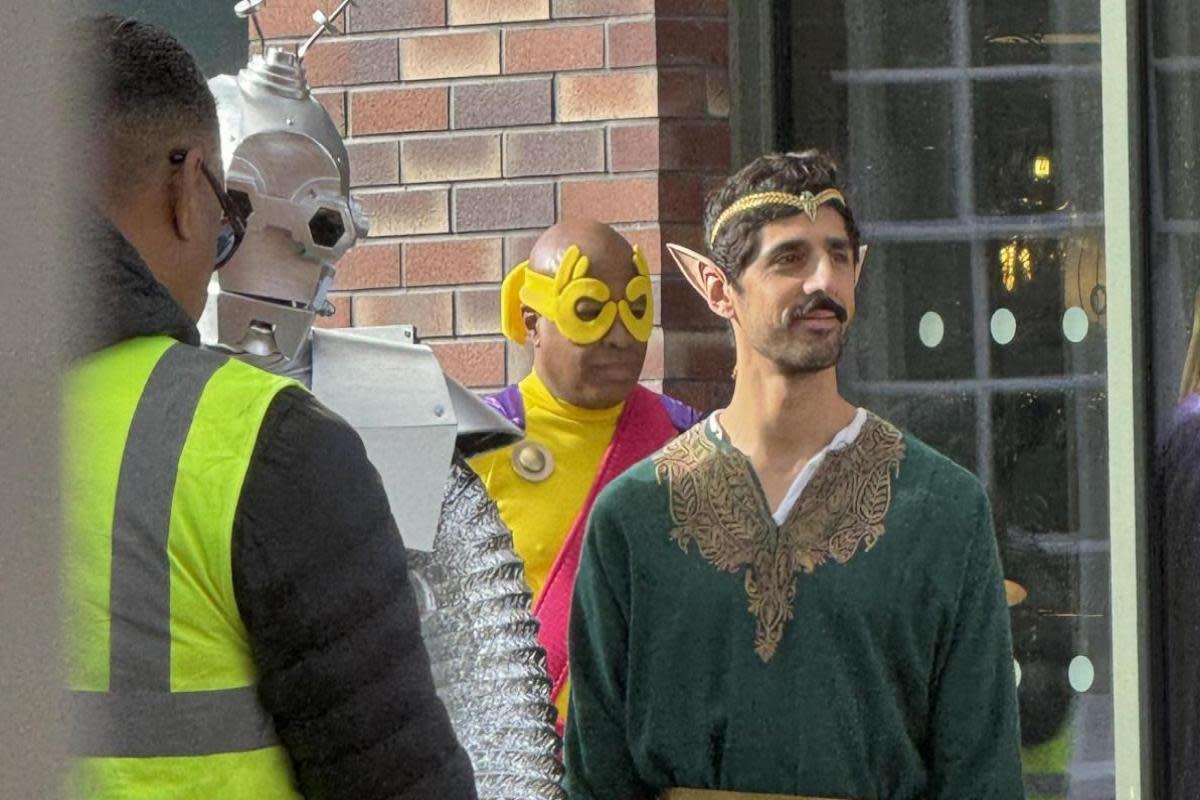 People in costume near the Swindon Premier Inn <i>(Image: Submitted)</i>