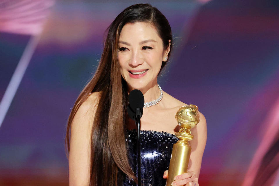 Michelle Yeoh accepts the Best Actress in a Motion Picture