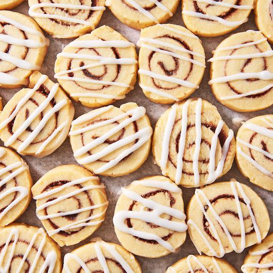 <p>A little cinnamon never goes amiss, especially alongside other chocolatey treats as a less sweet alternative for Easter feasting.</p><p>Get the <a href="https://www.delish.com/uk/cooking/recipes/a34035932/cinnamon-roll-cookies-recipe/" rel="nofollow noopener" target="_blank" data-ylk="slk:Cinnamon Roll Cookies;elm:context_link;itc:0" class="link ">Cinnamon Roll Cookies</a> recipe.</p>