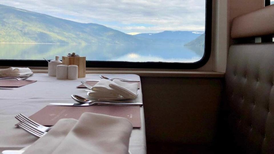 Multi-course meals with gorgeous views are part of the joy of trips with Rocky Mountaineer.