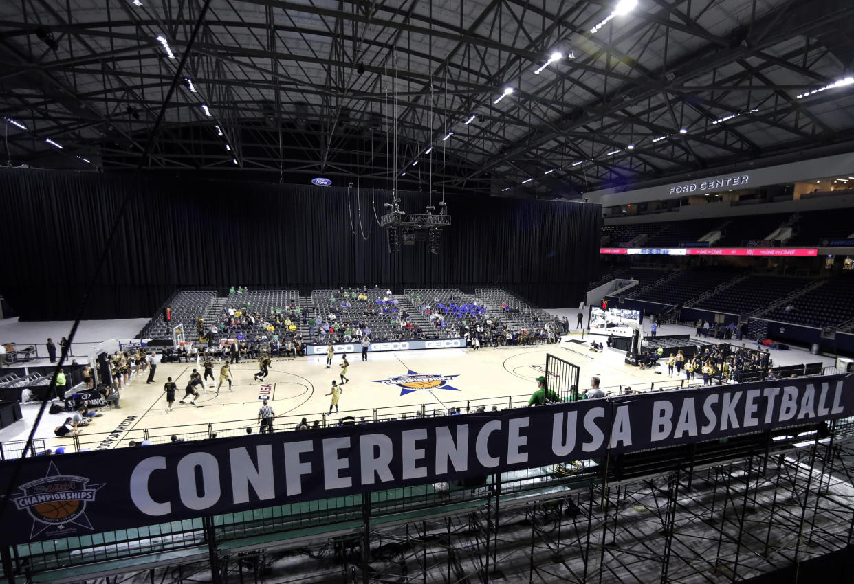 Conference USA has switched up how it will schedule its conference basketball games next year, hoping to land more than one team in the NCAA Tournament. (AP Photo/Tony Gutierrez)