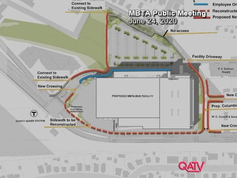 The MBTA presented details about a bus depot planned for Burgin Parkway.