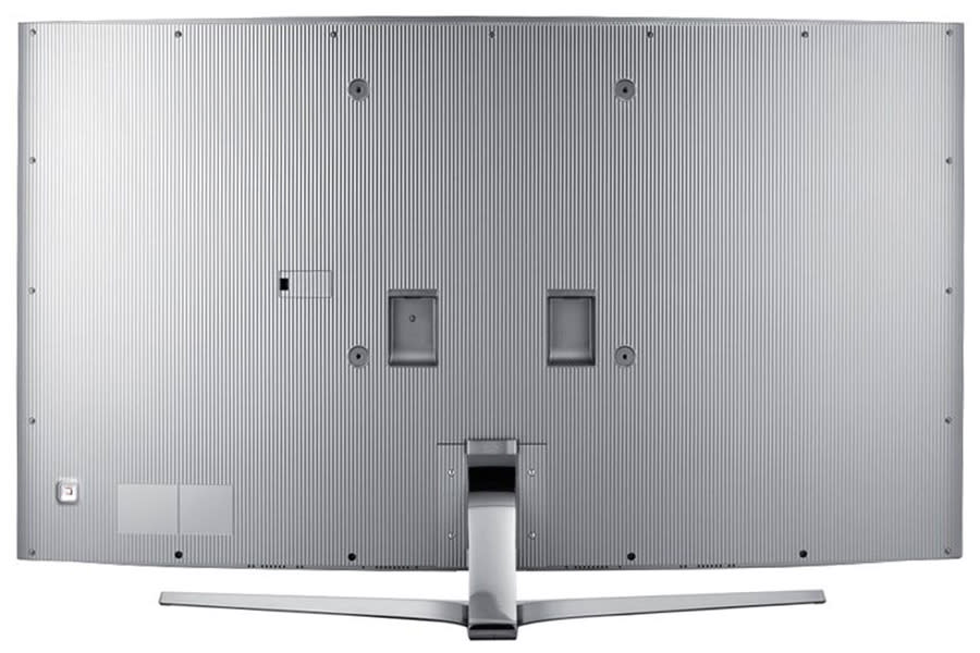 The shirring pattern on the JS9000 starts at the side of the TV and covers the entire back.