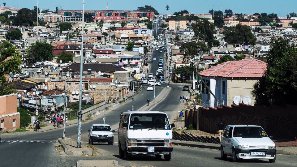 Alexandra township in Johannesburg, South Africa, seen in March 2022. Millions of South Africans still live in such informal settlements. - Leon Sadiki/Bloomberg/Getty Images
