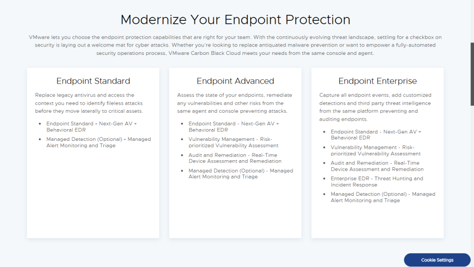 VMware Carbon Black Cloud: Plans and pricing