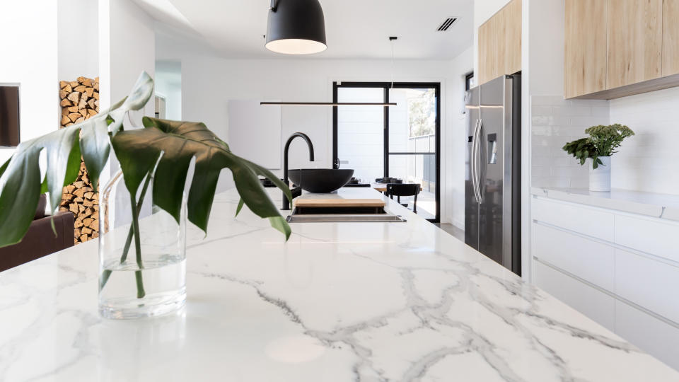 Marble kitchen worktop