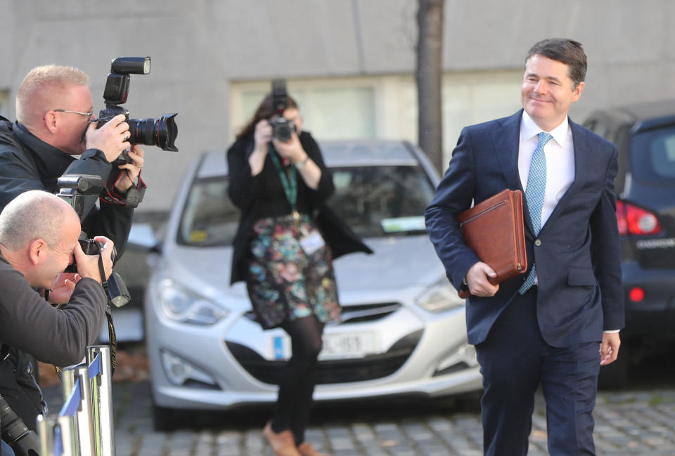 Irish finance minister Pascal Donohoe before he presented his country’s 2019 budget. Photo: PA