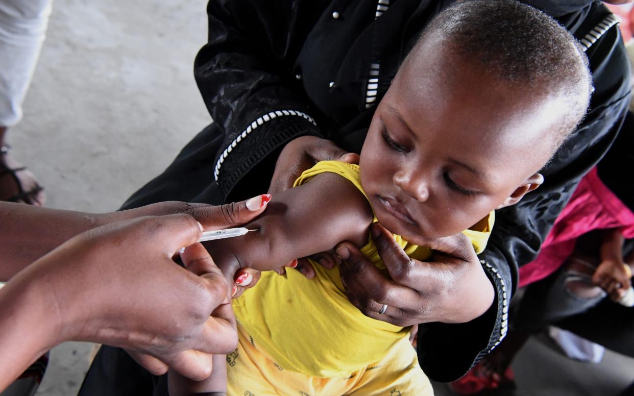 A child vaccinated at a health centre in Brazzaville, Congo. One in ten children missed out on immunisations in 2018 - © Notice: UNICEF photographs are copyrighted and may not be reproduced in any medium without written permission from authorized