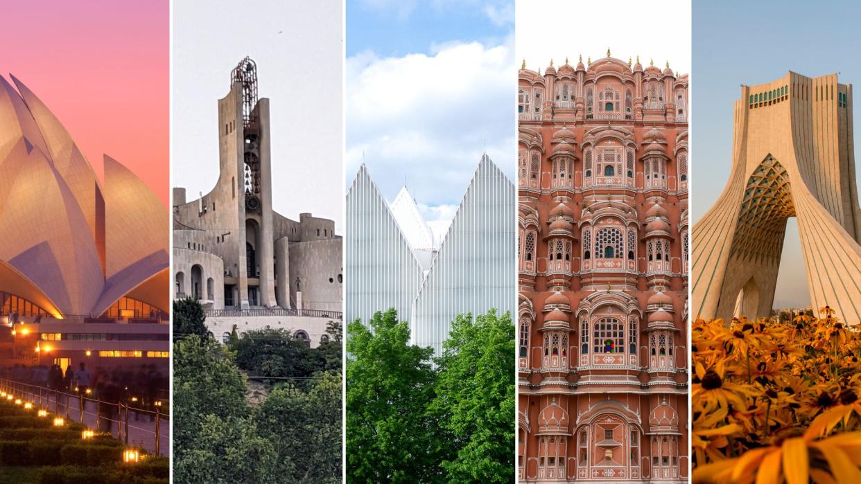  Montage of structures depicting the worlds most beautiful buildings. 