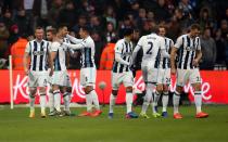 <p>West Brom celebrate going 1-0 up</p>