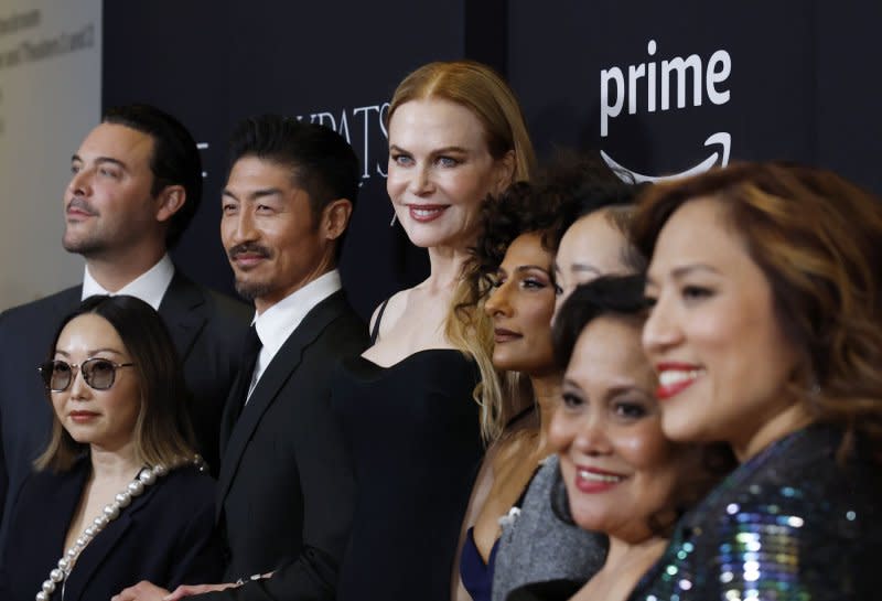 Lulu Wang, Jack Huston, Brian Tee, Nicole Kidman, Sarayu Blue and Ji-young Yoo attend the New York premiere of "Expats" on Sunday. Photo by John Angelillo/UPI