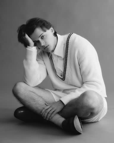 <p>Colette Aboussouan</p> Prada sweater, shirt, and shorts, Falke socks, and Churchs shoes.