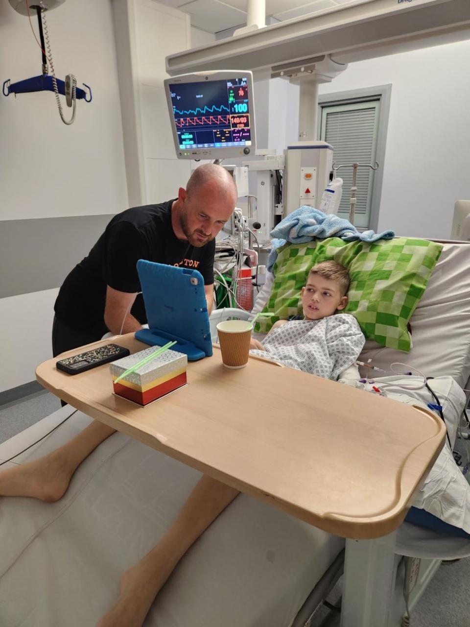 The Northern Echo: Christopher in hospital with his dad 
