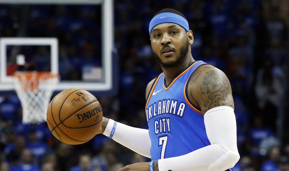 Carmelo Anthony spent one season with the Thunder (AP).