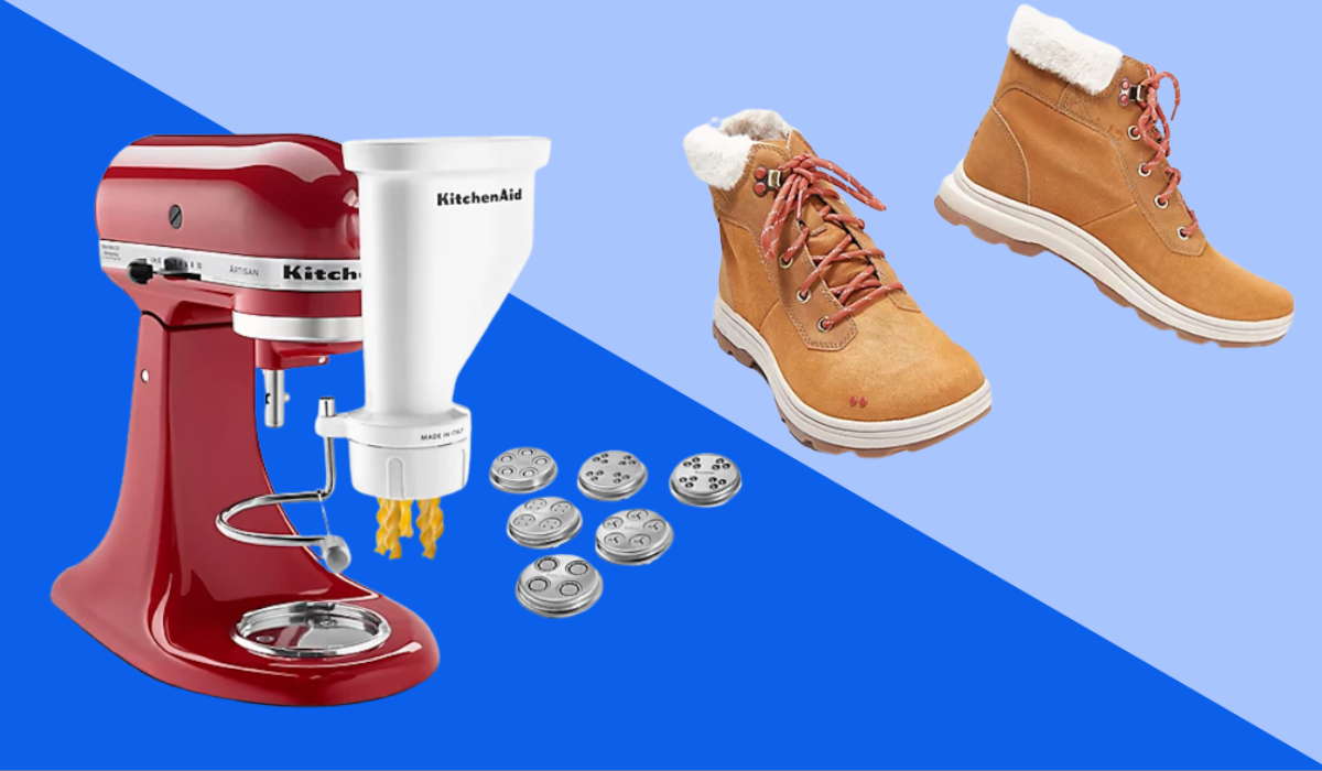 KitchenAid pasta attachment and waterproof boots on sale