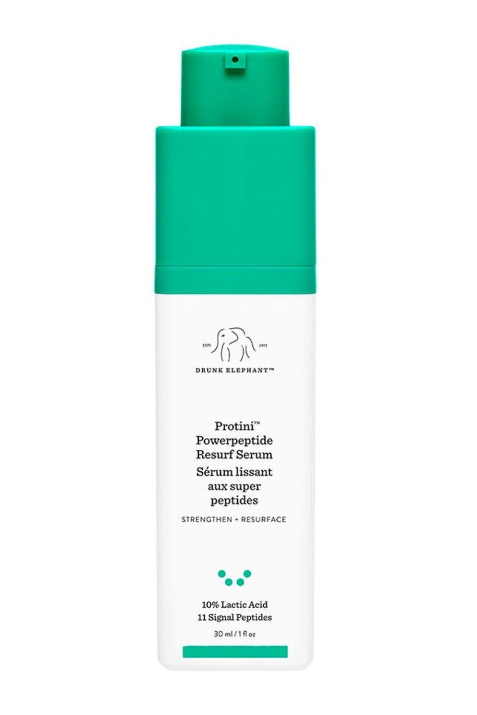 <p><strong>Drunk Elephant</strong></p><p>sephora.com</p><p><strong>$82.00</strong></p><p><a href="https://go.redirectingat.com?id=74968X1596630&url=https%3A%2F%2Fwww.sephora.com%2Fproduct%2Fdrunk-elephant-protini-trade-powerpeptide-resurfacing-serum-P470024&sref=https%3A%2F%2Fwww.cosmopolitan.com%2Fstyle-beauty%2Fbeauty%2Fg40604552%2Fbest-anti-aging-serums%2F" rel="nofollow noopener" target="_blank" data-ylk="slk:Shop Now" class="link ">Shop Now</a></p><p>A must-try for anyone who craves plump, bouncy skin, this serum from <a href="https://www.cosmopolitan.com/style-beauty/beauty/a36166600/clean-beauty-guide/" rel="nofollow noopener" target="_blank" data-ylk="slk:clean beauty brand" class="link ">clean beauty brand</a> Drunk Elephant<strong> checks all the right boxes when it comes to a good anti-aging product</strong>. It works on a cellular level to stimulate collagen and elastin production to improve skin's firmness (ty, peptides), plus it contains 10 percent lactic acid to clear away dead skin cells on the surface of the skin for a smooth, even-toned glow.</p><p><em><strong>THE REVIEW: </strong>"This is the only anti-aging product that works for my skin. I had severe redness and dryness and this product along with the Drunk Elephant luxury oil are heaven sent–my skin is so much smoother and happier."</em></p>