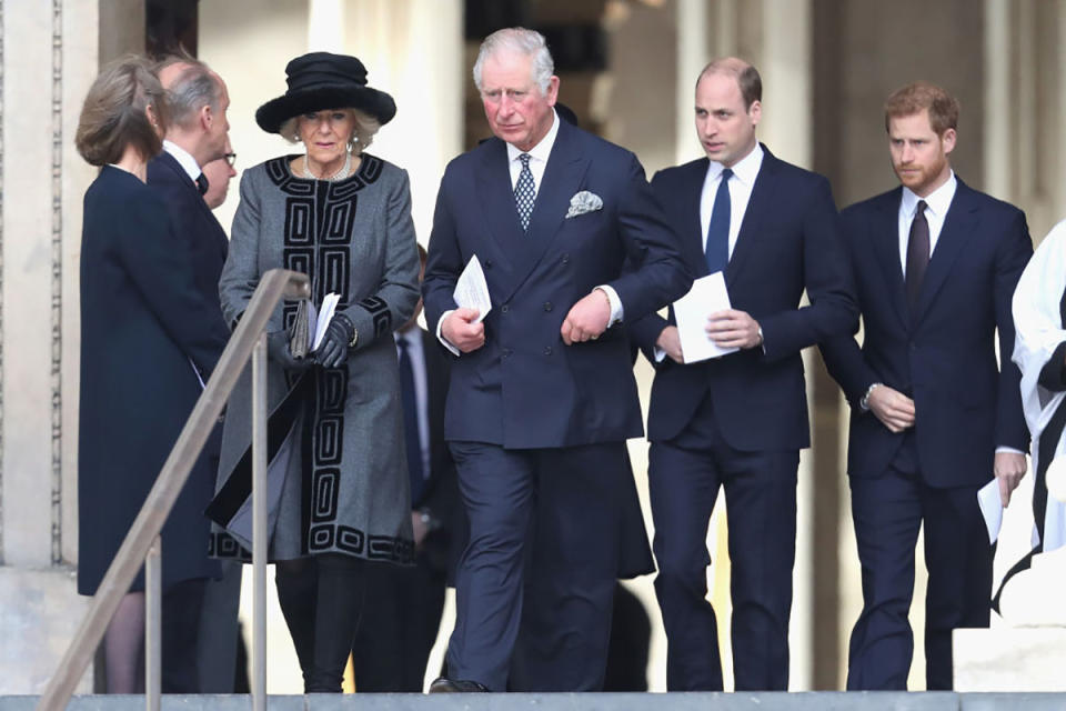 Queen Camilla, King Charles, Prince William and Prince Harry