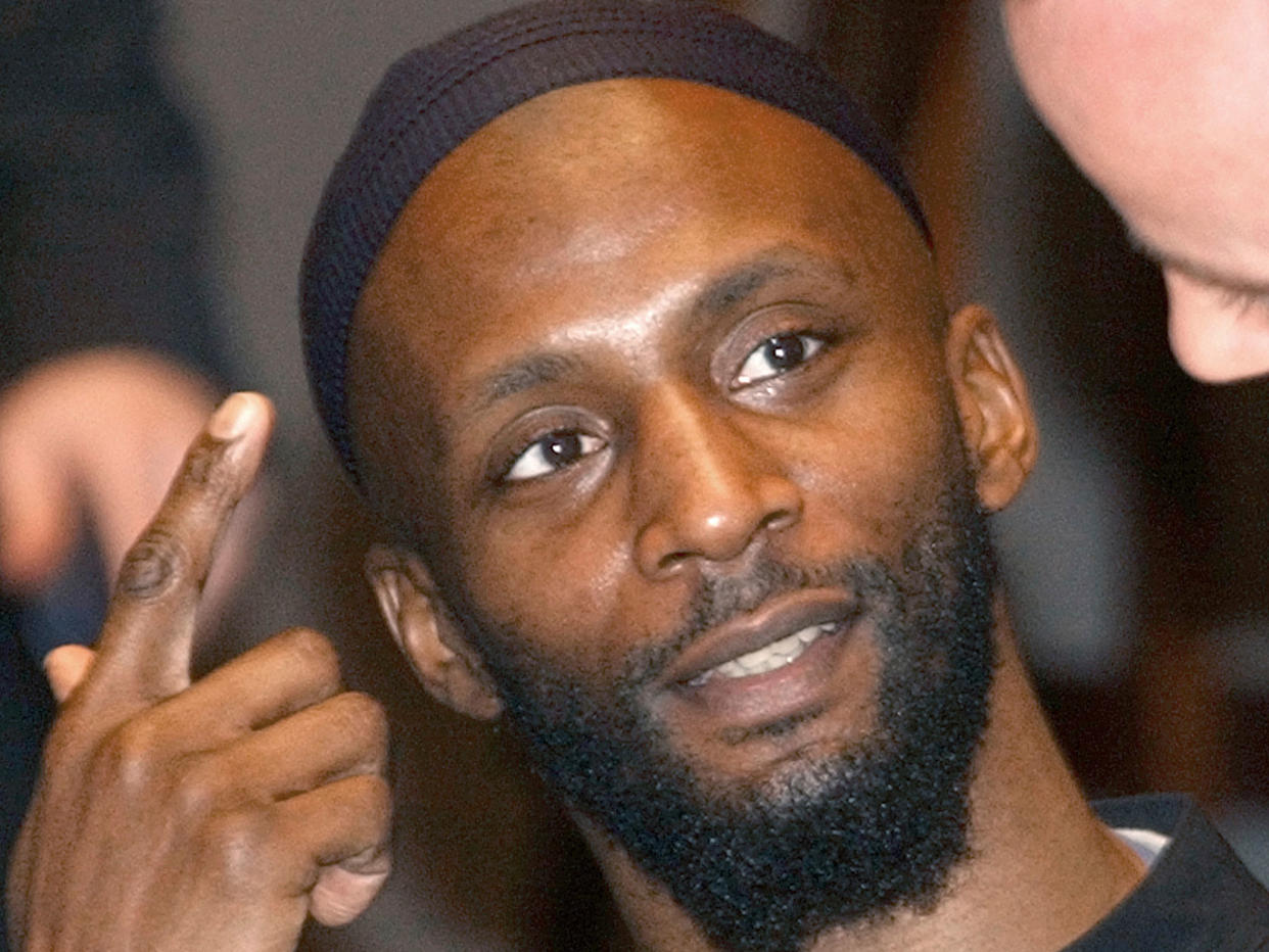 Jamal al-Harith, a former inmate at Guantanamo Bay, gestures after his testimony to Europe's top human rights body in Paris in 2004: AP