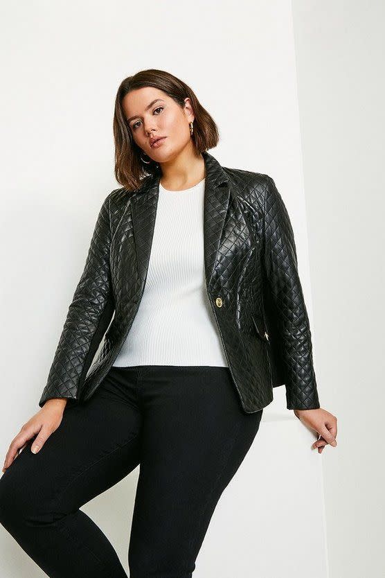 Curve Leather and Knit Blazer