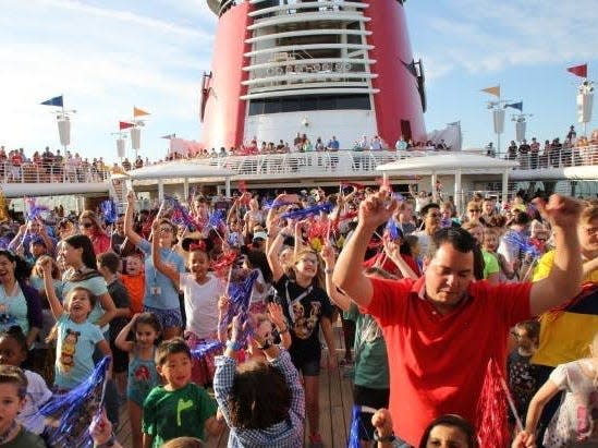 pool deck party on disney cruise