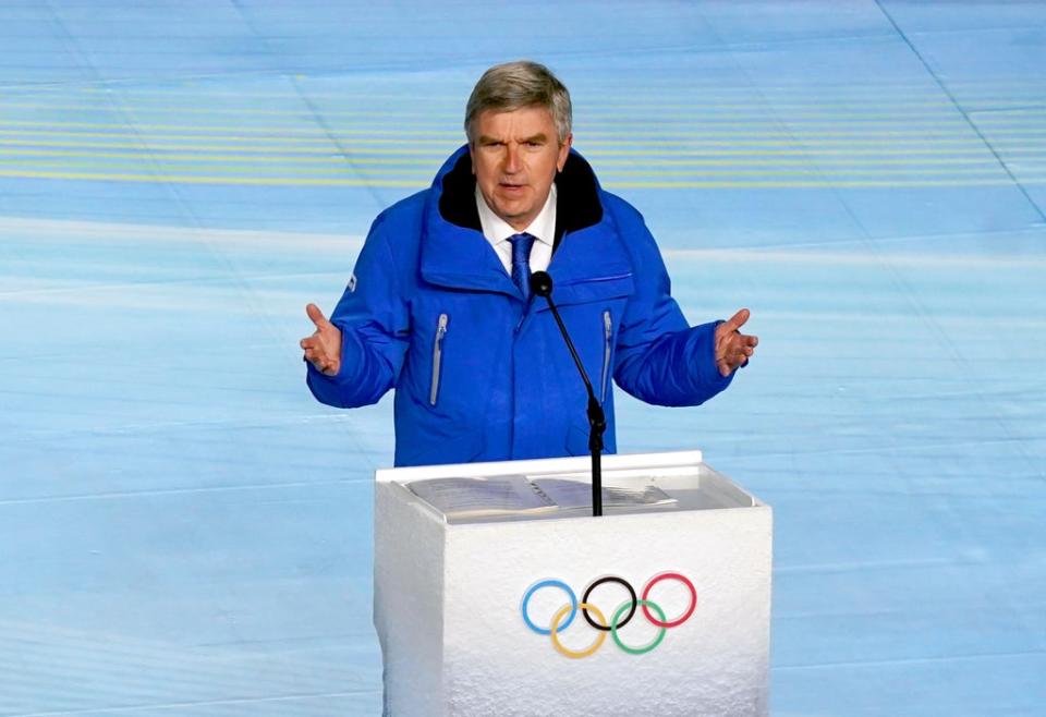 IOC president Thomas Bach says Russian and Belarusian athletes are being excluded from sports events as a protective measure (Andrew Milligan/PA) (PA Wire)