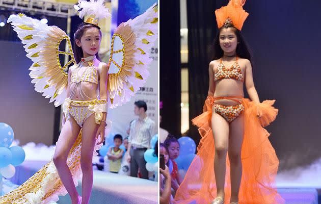 The girls appear happy to be on the runway. Photo: australscope