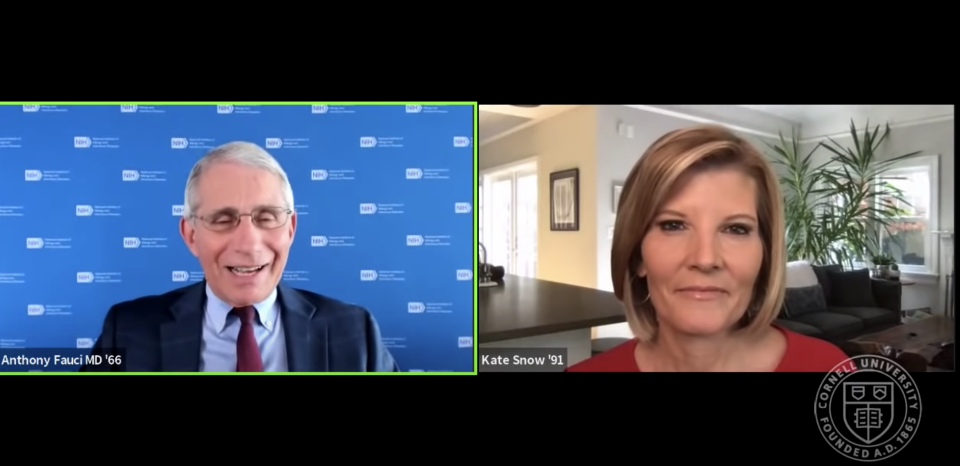 Anthony Fauci and Kate Snow