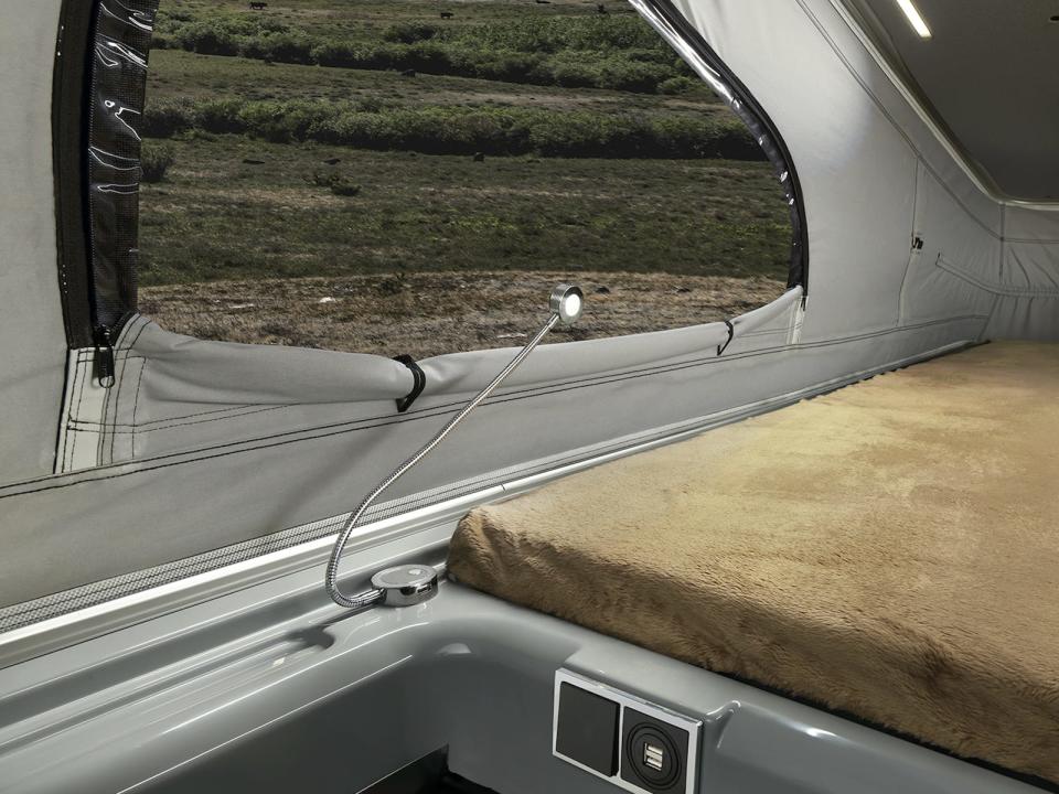 The pop-top roof inside Airstream's new Rangeline Touring Coach