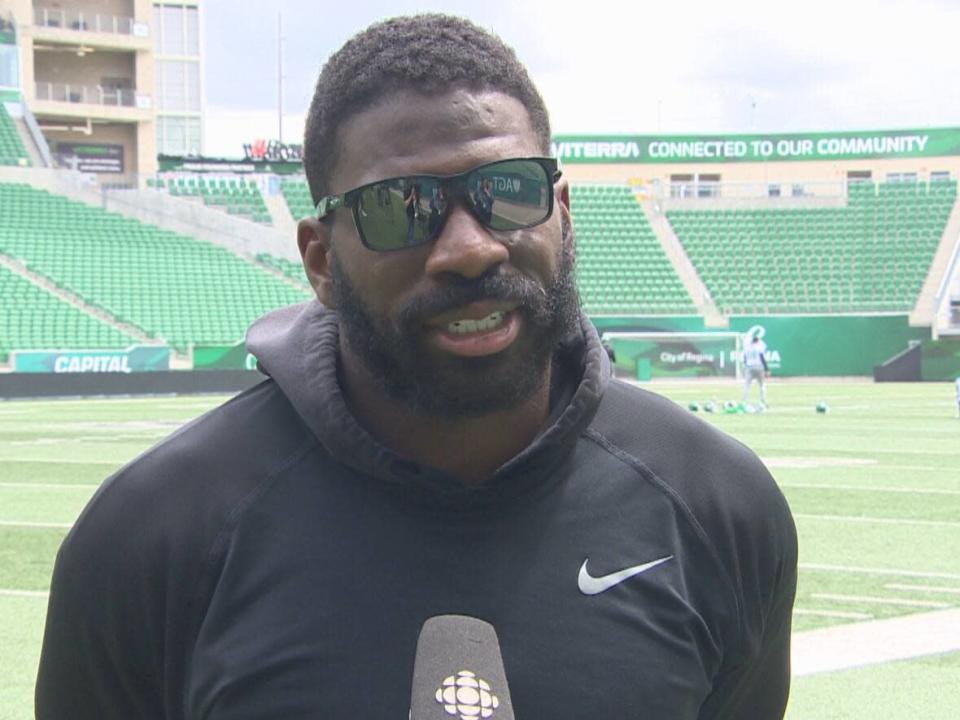 Saskatchewan Roughriders linebacker Larry Dean says his 2021 Achilles injury taught him to not take anything for granted. (CBC - image credit)