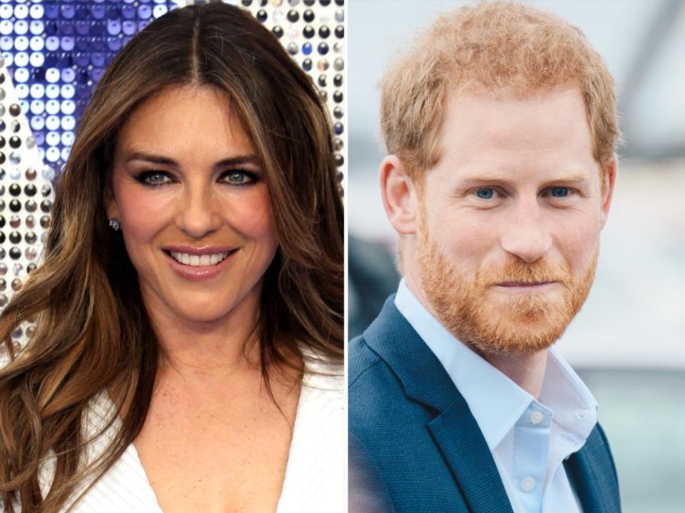 Elizabeth Hurley ist Prinz Harry noch nie begegnet. (Bild: Cubankite/Shutterstock / Shaun Jeffers/Shutterstock)