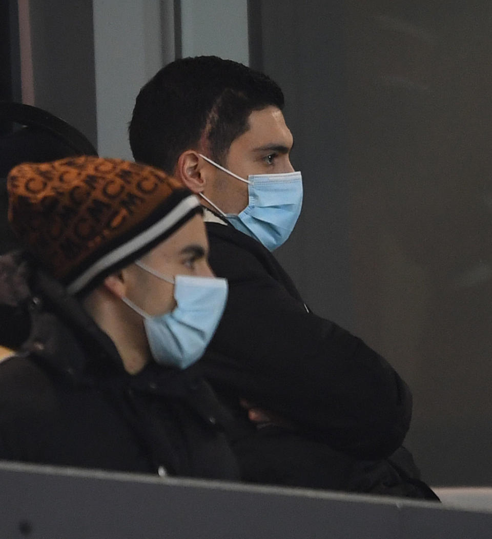 WOLVERHAMPTON, ENGLAND - FEBRUARY 02: Raul Jimenez of Wolves watches from the stands during the Premier League match between Wolverhampton Wanderers and Arsenal at Molineux on February 02, 2021 in Wolverhampton, England. (Photo by David Price/Arsenal FC via Getty Images)