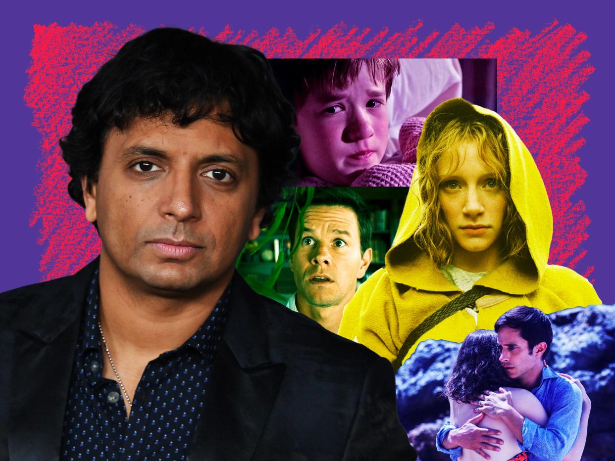 Comeback kid: M Night Shyamalan and some of his greatest hits (Angela Weiss/Getty Images/Universal Pictures/Shutterstock/iStock)