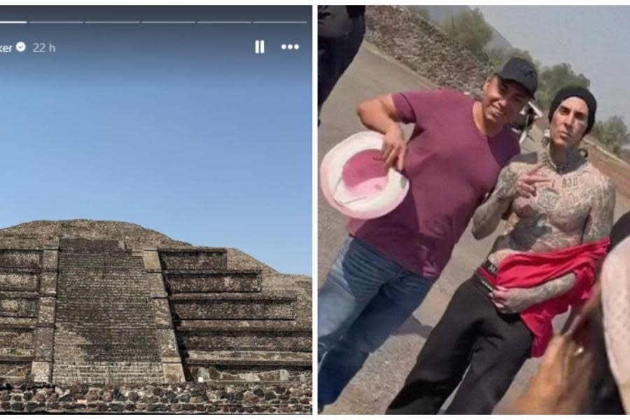 VIDEO: Travis Barker, integrante de ‘Blink-182’ recorre las Pirámides de Teotihuacán 