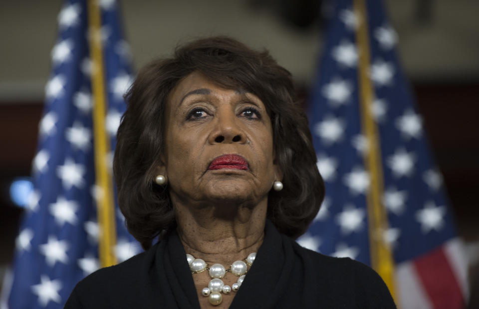 US Representative Maxine Waters (D-CA) on Capitol Hill in Washington, DC on Jan. 9, 2018.