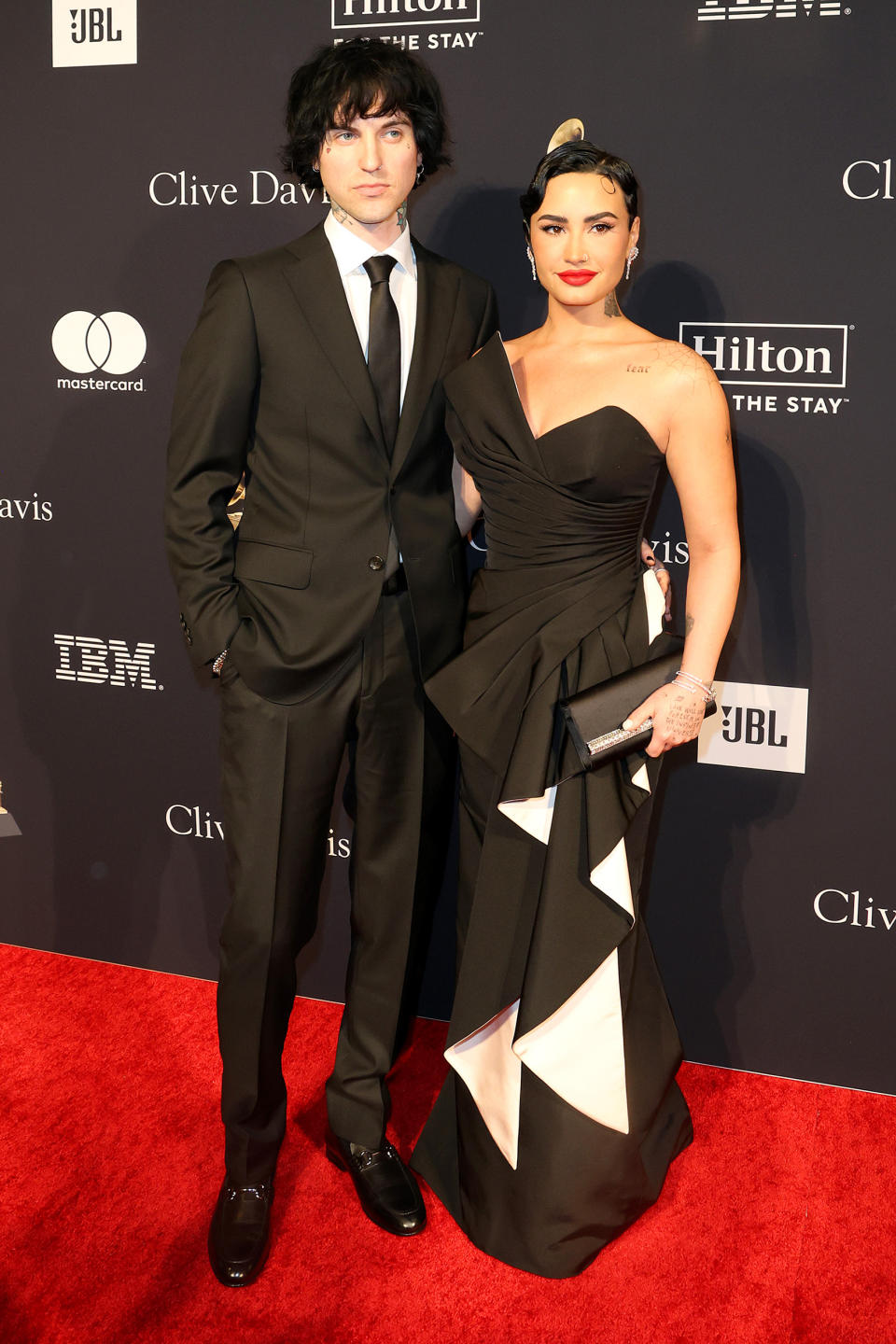 Jutes and Demi Lovato attend the Pre-Grammy Gala & Grammy Salute To Industry Icons Honoring Julie Greenwald & Craig Kallmanat at The Beverly Hilton on February 04, 2023 in Beverly Hills, California. (Kayla Oaddams / WireImage)