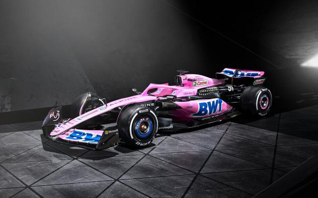 A handout photo made available by Alpine shows the new A523 Formula One race car - Alpine