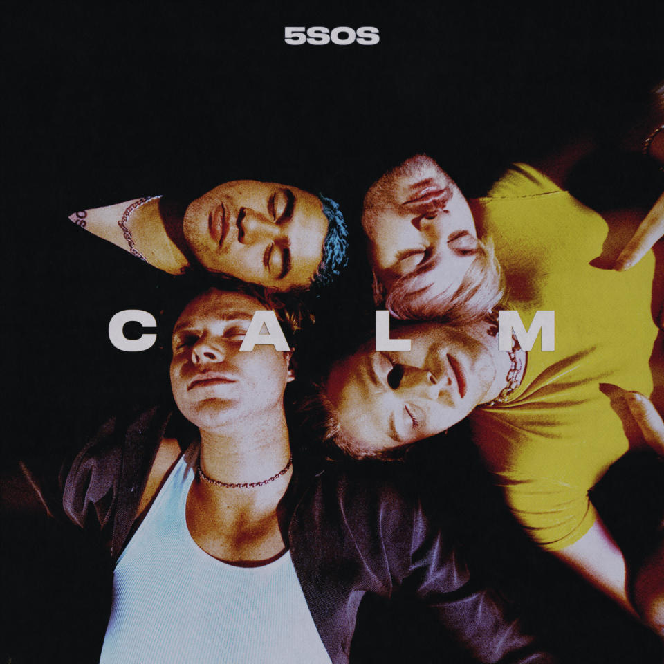 This cover image released by Interscope Records shows "CALM," the latest release by 5 Seconds of Summer. 5SOS return with their fourth album this week, continuing to showcase a more mature side to the foursome that debuted on the music scene six years ago. (Interscope via AP)