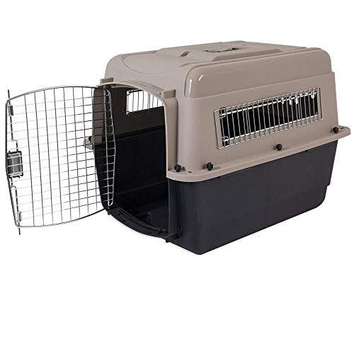 2) A Hard-Sided Kennel with Wire Door