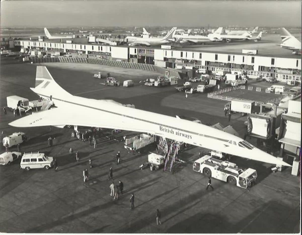 Maiden flight: Preparing the British Airways Concorde for its first commercial journey from London Heathrow to Bahrain on 21 January 1976 (British Airways)