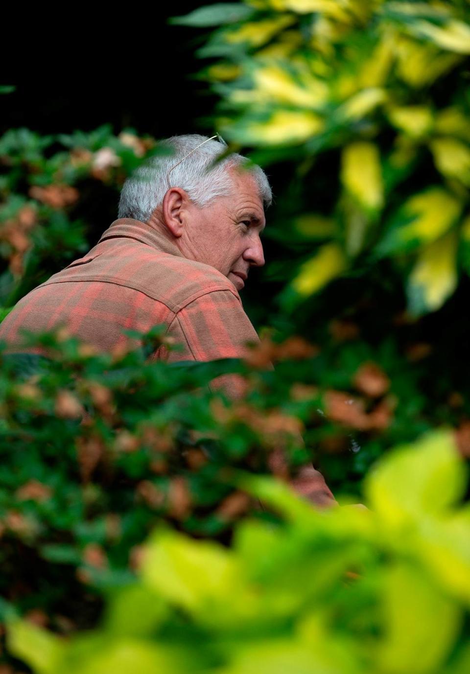 Tony Avent, founder of Plant Delights Nursery and Juniper Level Botanic Garden, is photographed at the garden in Raleigh, N.C. on Thursday, May 9, 2024.