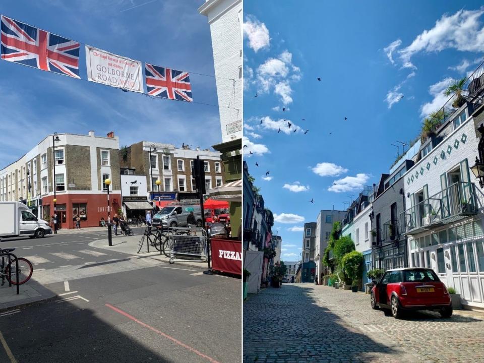 Different areas in Notting Hill.