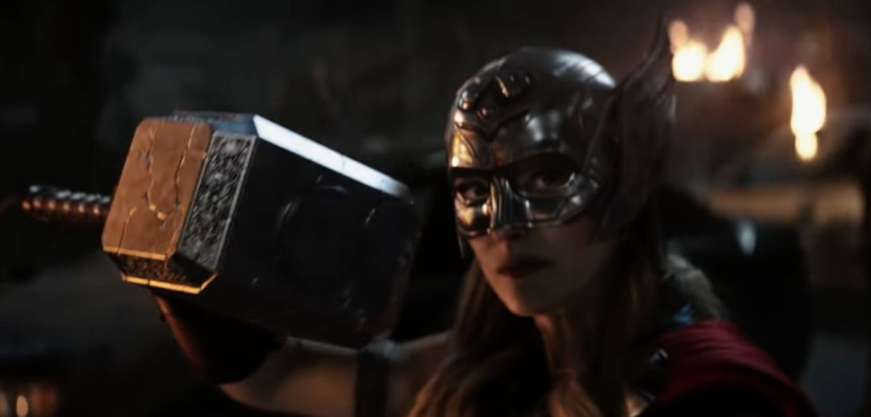 Natalie Portman suits up as Lady Thor in the first trailer for Thor: Love and Thunder. (Photo: Marvel Studios/YouTube)