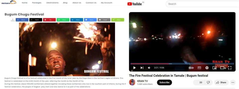 <span>A screenshot showing reports of Ghana’s fire festival, taken on June 27, 2024</span>