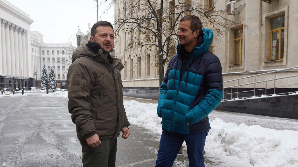 Bear Grylls met President Zelensky in December for a documentary  (Ukraine24)