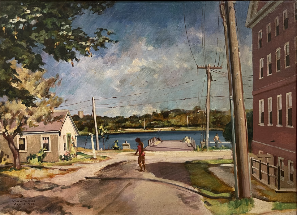 "North Street, Woods Hole" by William H. Littlefield is part of an exhibit titled “The Collection of Ann F. Bengtson, Patron of the Arts" at Cape Cod Museum of Art in Dennis.