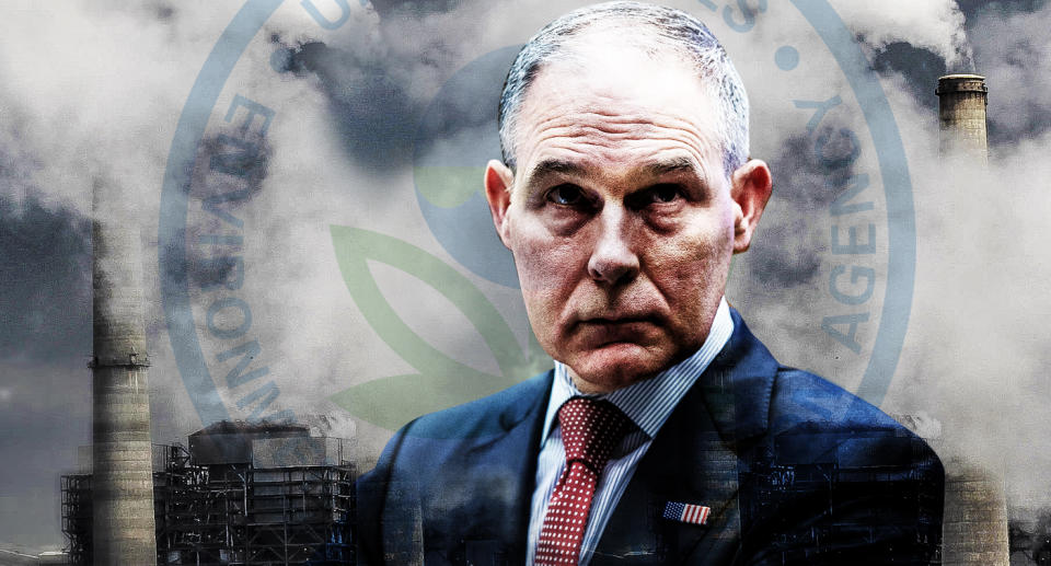 EPA Director Scott Pruitt. (Yahoo News photo Illustration; photos: AP, Getty)