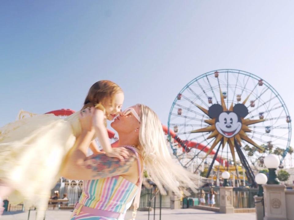 Kayla Freitas and her daughter at Disneyland.