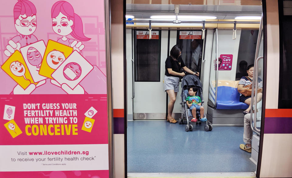 Key campaign visual seen at Sengkang MRT station on 4 July, 2019. (PHOTO: Yahoo News Singapore)