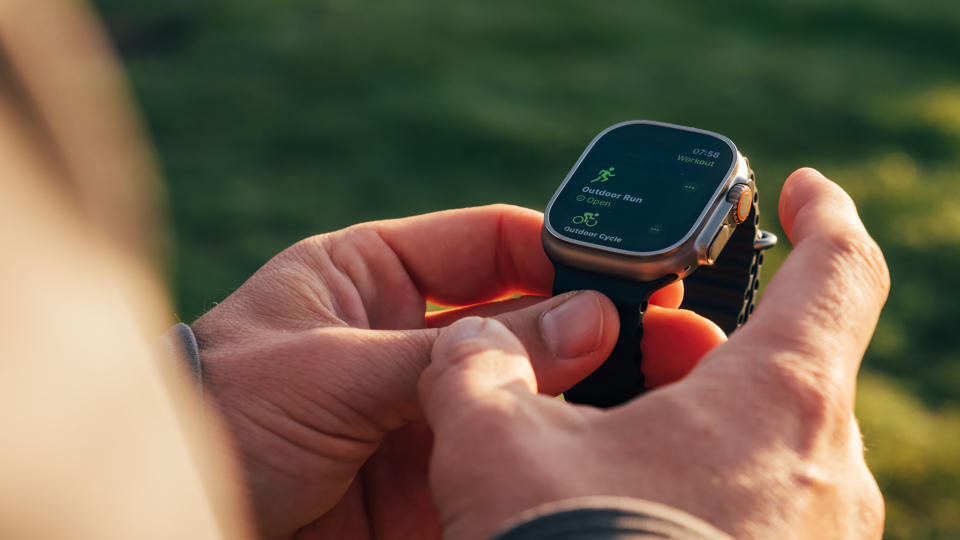 Apple Watch Ultra 2 displaying workout modes